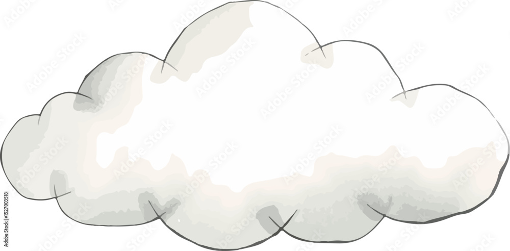 Fototapeta premium Cloud watercolor vector illustration.