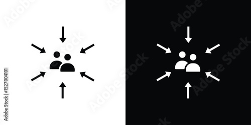 Centric consumer icon in flat version on black and white background