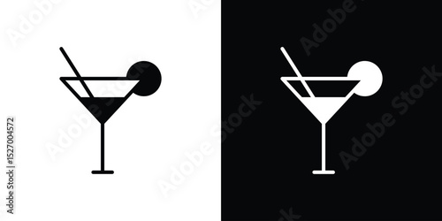 Citrus Glass icon in flat version on black and white background