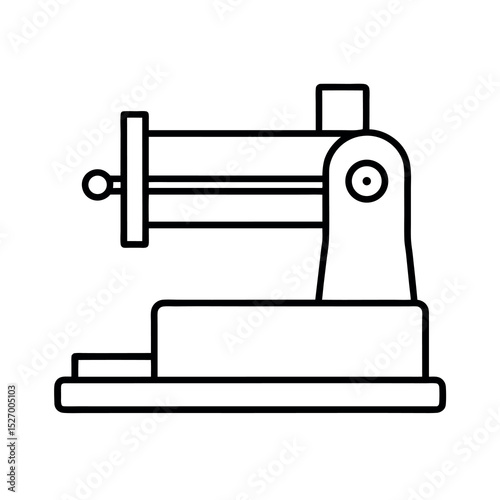 Outline of Slotting Machine Line Art Vector