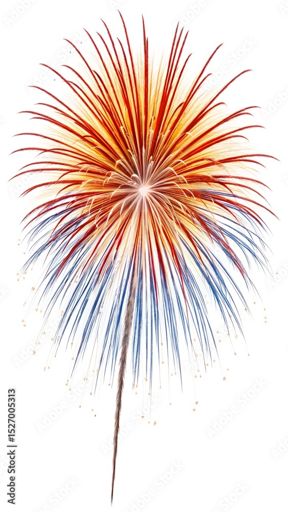 Fototapeta premium Colorful fireworks explosion with falling sparks