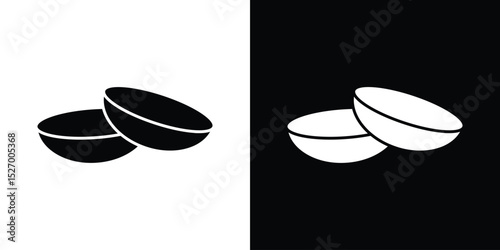 contact lenses icon in flat version on black and white background