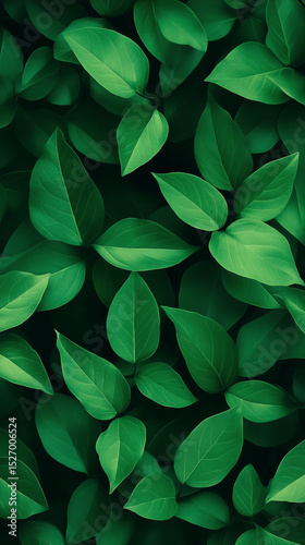 Vibrant Green Leaves Full Frame Natural Background. Generative AI