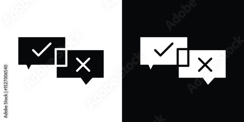 Disagreement icon in flat version on black and white background