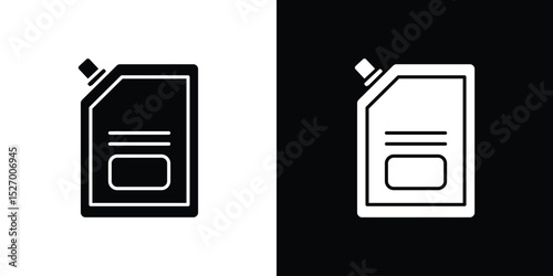 Doy pack pouch icon in flat version on black and white background