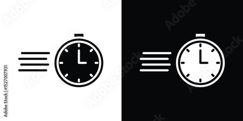 Express icon in flat version on black and white background