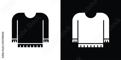 Female sweater icon in flat version on black and white background