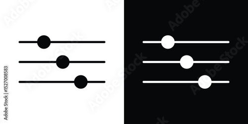 Filter Control icon in flat version on black and white background