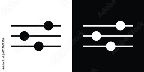 Filter Button icon in flat version on black and white background