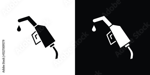 Fuel icon in flat version on black and white background