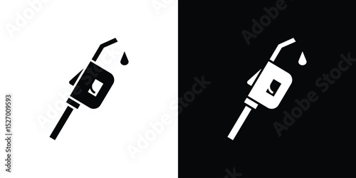 Fuel icon in flat version on black and white background
