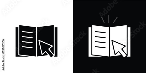 Guide icon in flat version on black and white background