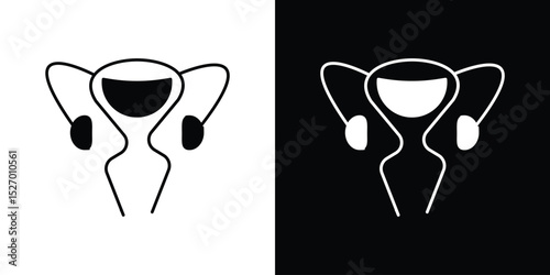 Gynecology icon in flat version on black and white background