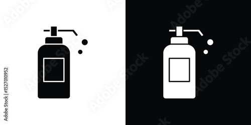 Hand wash icon in flat version on black and white background