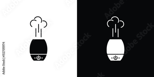 Humidifier in flat version on black and white background