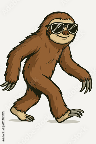 Cool and funny sloth vector illustration