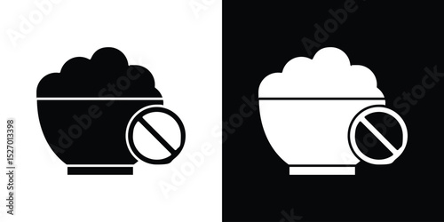 Lack of appsetite icon in flat version on black and white background