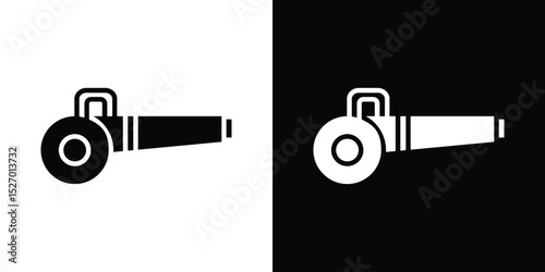 Leaf blower icon in flat version on black and white background