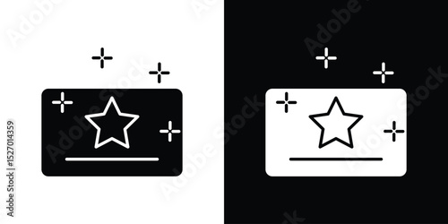 Loyalty program icon in flat version on black and white background