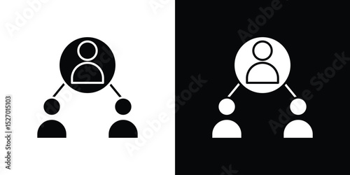 Mediator icon in flat version on black and white background