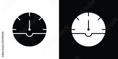 Meter icon in flat version on black and white background