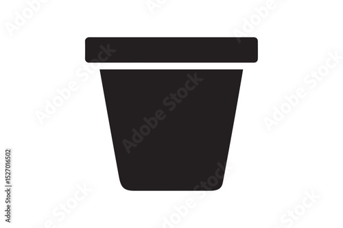 Flower Pot silhouette on white background. - Copy