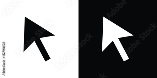 Mouse icon in flat version on black and white background