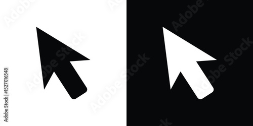 Mouse icon in flat version on black and white background