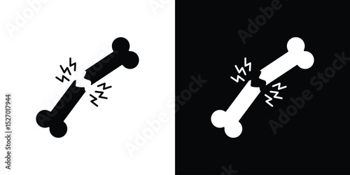 Osteoporosis icon in flat version on black and white background