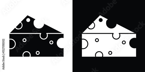 Parmesan icon in flat version on black and white background