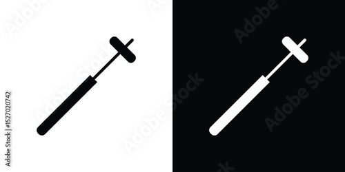 reflex hammer icon in flat version on black and white background