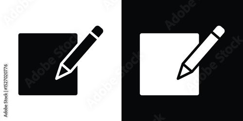 Register icon in flat version on black and white background