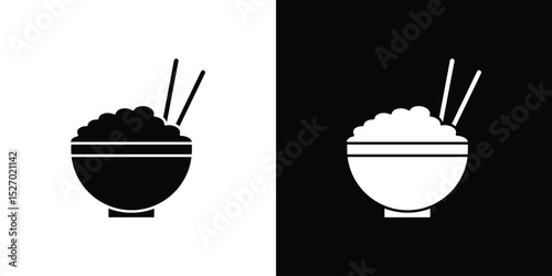 Rise Bowl icon in flat version on black and white background