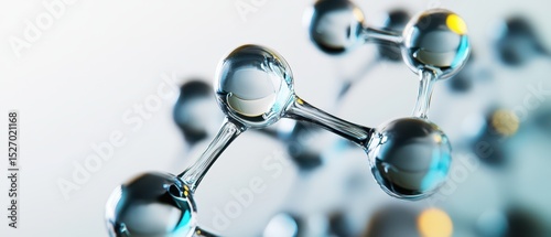 Molecule structure magnified with droplets