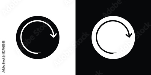 Rotate right icon in flat version on black and white background