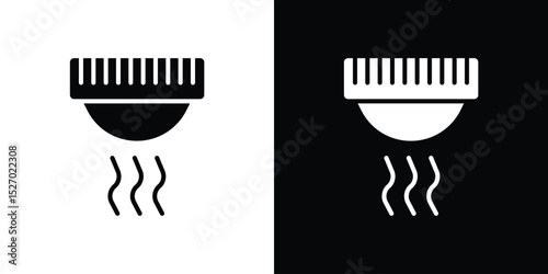 Sensor smoke icon in flat version on black and white background