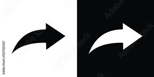 Share icon in flat version on black and white background