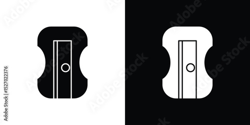 Sharpener icon in flat version on black and white background