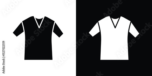 Shirt icon in flat version on black and white background
