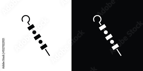 Skewer icon in flat version on black and white background