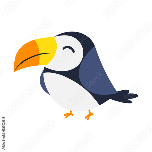 Cartoon Illustration of a Cute Toucan
