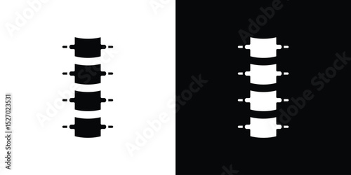 Spinal column icon in flat version on black and white background