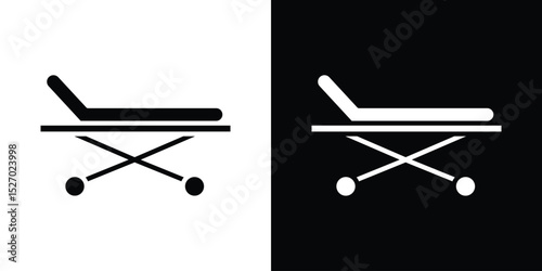 Stretcher icon in flat version on black and white background
