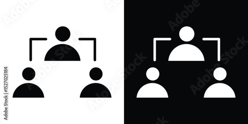 Third party icon in flat version on black and white background