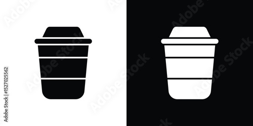 Togo Cup icon in flat version on black and white background