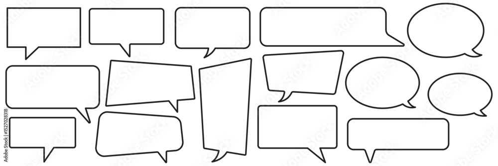 Obraz premium Speech Bubble set. Talk bubble. Cloud speech bubbles collection. message icon or logo isolated sign symbol.Comment icon speech bubble symbol. comic dialog clouds. Talk and think vector comics bubbles 