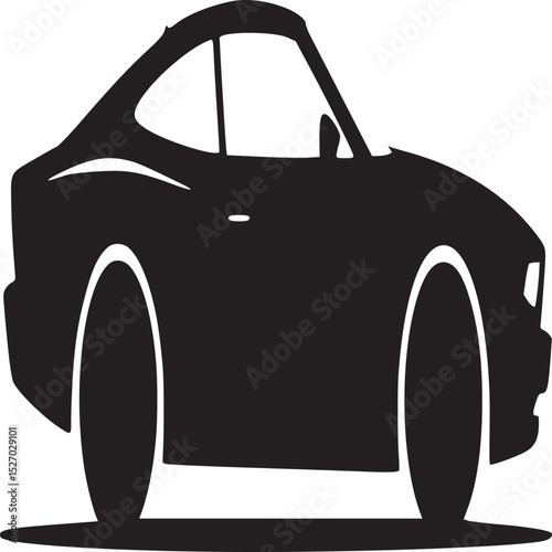 Silhouette of a classic muscle car showcasing its sleek design and powerful stance on a white background