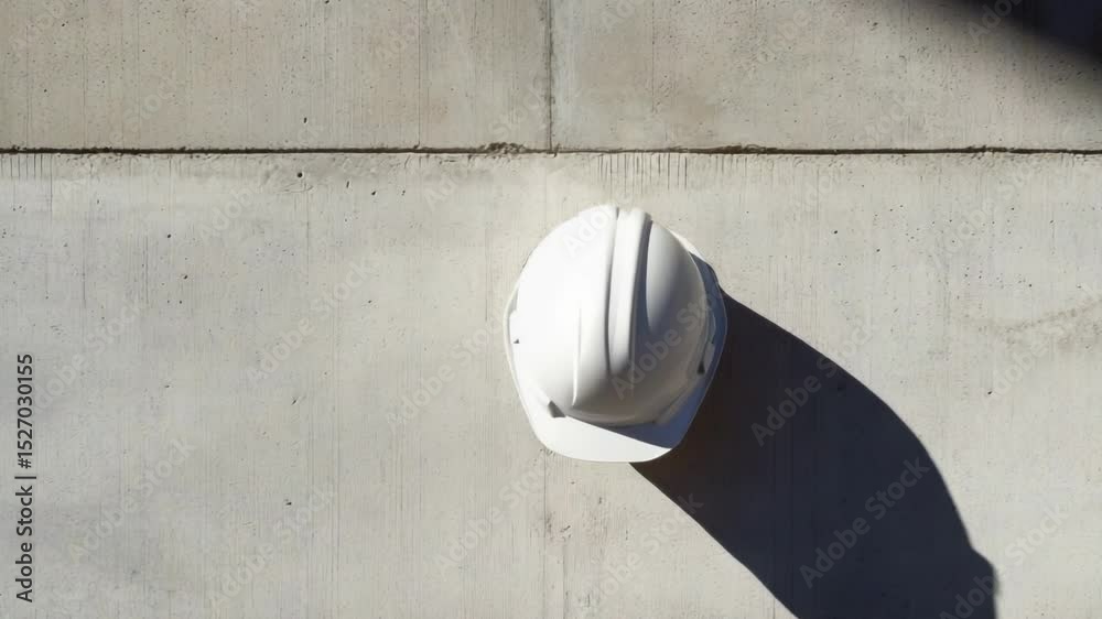 A minimalistic architectural detail showcasing a white spherical element casting a shadow on a textured concrete wall, emphasizing the interplay of light and shape in modern design