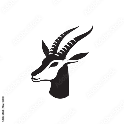**"Graceful Gazelle Vector Silhouette: Elegant Antelope Design Featuring Sleek Body, Curved Horns, and Poised Stance in Clean, Minimalist Style for Crafts and Digital Art"**
