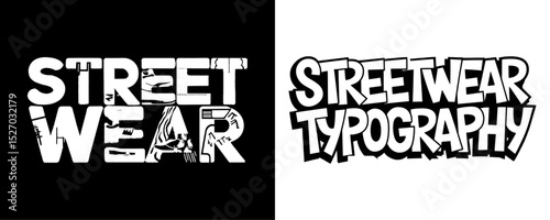 Urban Streetwear Typography Design Set with Grunge and Graffiti Styles for Apparel, Posters, and Edgy Fashion Graphics
